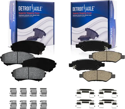 Vista 152 de Detroit Axle - Pastillas de Freno Delantero para Nissan Altima Maxima Sentra 350Z Cube Juke Versa INFINITI G35 I30 I35 Suzuki SX4 Crossover