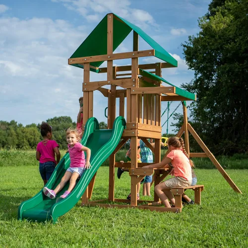 Vista 6 de Backyard Discovery - Juego de columpio de madera de cedro Belmont