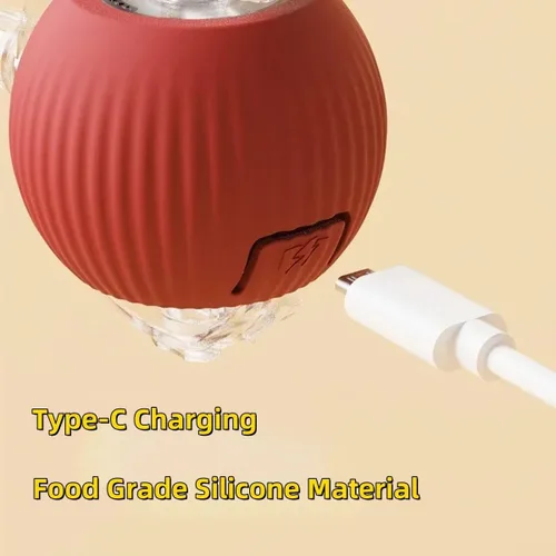 Vista 6 de Pelota interactiva para perros, juguete para gatos con movimiento automático, 360 bolas eléctricas automáticas inteligentes para perros/gatos (rojo)