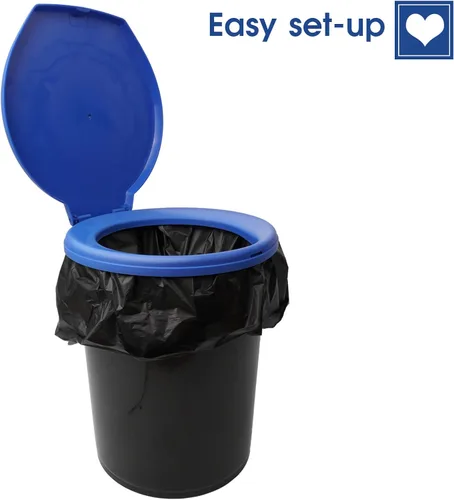 Vista 4 de Asiento de inodoro portátil para cubo de 5 galones de emergencia al aire libre, camping, a presión, funda de inodoro para adultos y niños