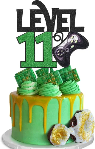 Vista 8 de Decoración para pastel de juego de nivel 8 – Suministros de fiesta de 8 cumpleaños para niños – Decoración de fiesta de juegos ganador