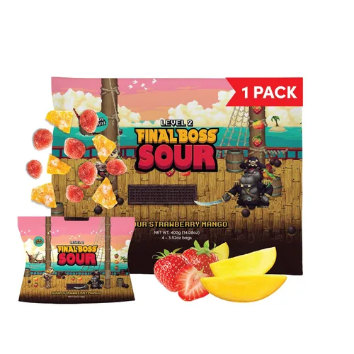 Vista 10 de Final Boss Sour Candy Todos los niveles, paquete variado, paquete de 6 – Hecho con frutas secas reales, sin colores artificiales, sin sabores