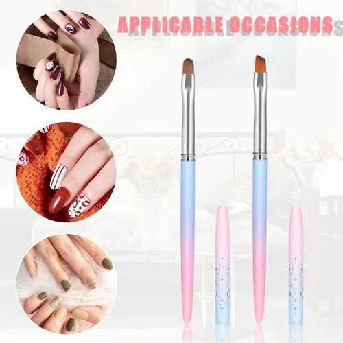 Vista 5 de TOYMIS 2 piezas de cepillo de limpieza de esmalte de uñas, herramientas de pintura de lápiz de uñas, cepillo removedor de uñas para diseño de arte