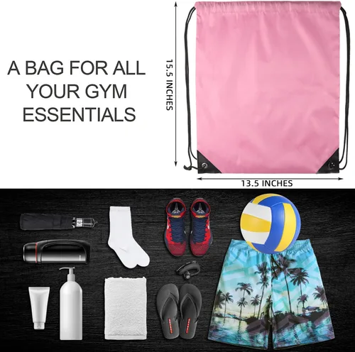 Vista 3 de Bolsas con cordón a granel, 48 unidades, mochila con cordón a granel, bolsas de cordón para la escuela, gimnasio