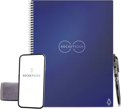 Vista 17 de Rocketbook Core - Cuaderno de espiral reutilizable, tamaño ejecutivo de 6 x 8.8 pulgadas, color negro, páginas punteadas, conectadas a