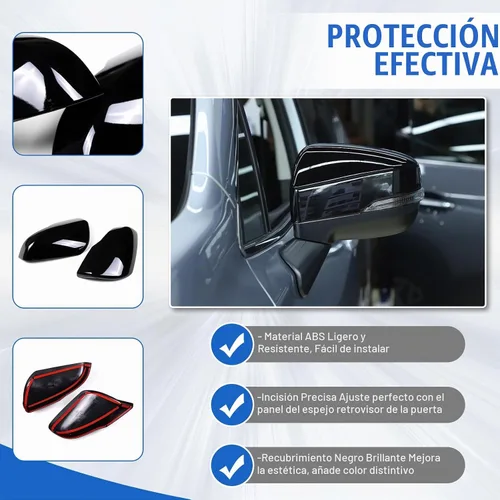 Vista 5 de Cubierta de espejo retrovisor de puerta compatible con Subaru Forester 2019-2024/XV 2019-2022, cubierta de recorte protectora de ABS para espejo