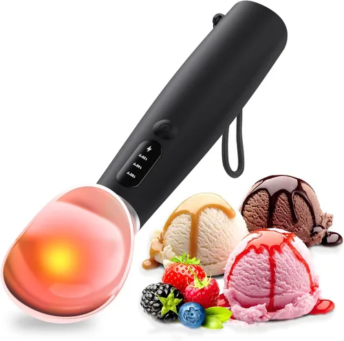 Vista 8 de Cuchara de helado con calefacción recargable, resistente al agua IP67, cuchara eléctrica para helado con pantalla LED, se calienta a 158.0 °F