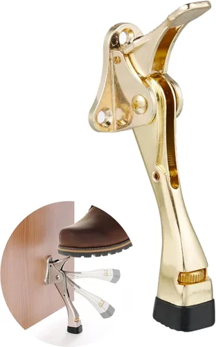 Vista 13 de HOME&I Tope de puerta de 4 pulgadas, tope de puerta de pedal manos libres con pie de goma ajustable, soporte de puerta resistente para el hogar