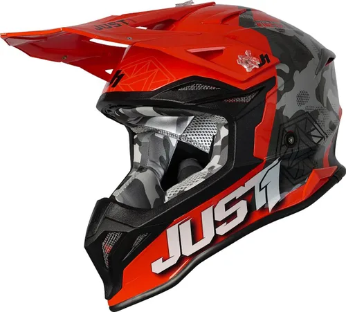 Vista 6 de Just1 Racing J39 - Casco de motocicleta MX Off-Road Motocross con carcasa externa de resina termoplástica