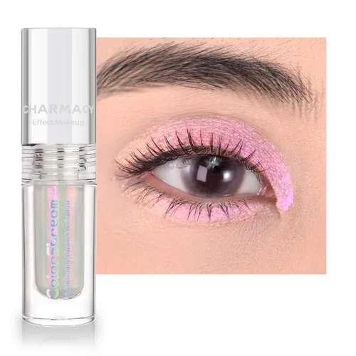 Vista 11 de CHARMACY Sombra de ojos líquida duocroma, aspecto metálico, juego de sombras de ojos con purpurina de larga duración, pigmentos metálicos, secado
