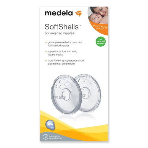 Vista 3 de Medela SoftShells - Conchas de pecho para pezones planos o invertidos, conchas discretas para tu cuerpo único, flexibles y fáciles de llevar
