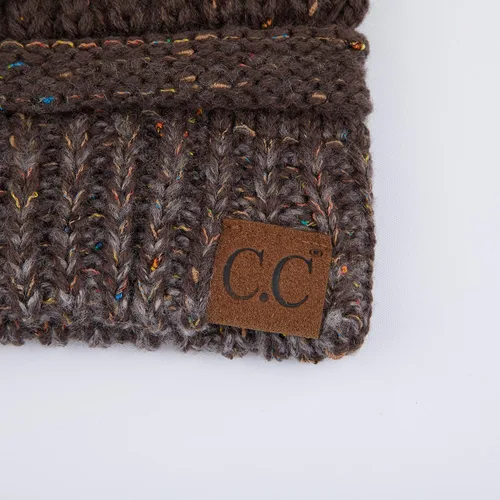Vista 3 de Gorro tejido C.C Exclusives HAT-33, acanalado, diseño de confeti, unisex