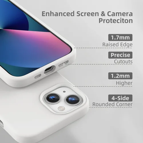 Vista 202 de Funda de silicona líquida compatible con iPhone 12 Pro Max 6.7 pulgadas, funda de gel de protección completa con forro de microfibra, funda