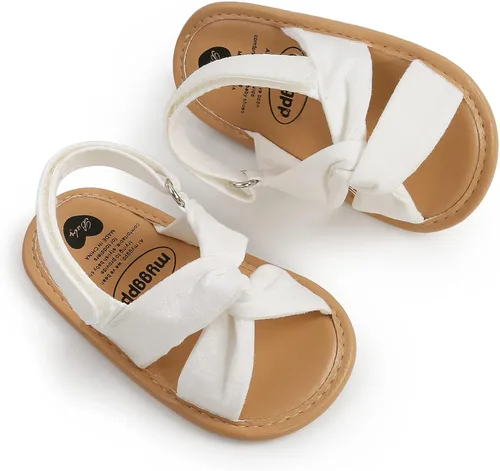 Vista 5 de Sandalias de verano para bebés y niñas, unisex, antideslizantes, suela suave, transpirable, para el primer caminante, zapatos de playa al aire libre