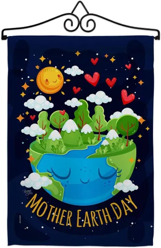 Vista 8 de Breeze Decor - Bandera inspiradora de la madre tierra para jardín, colección de expresión, planeta, paz, medio ambiente, concienciación, pequeño