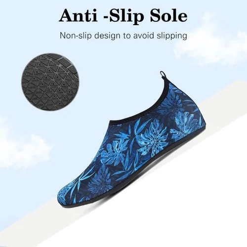 Vista 4 de HMIYA - Calcetines de agua para playa, zapatos de agua descalzos para yoga, calcetines de secado rápido, zapatos de natación y surf para mujer