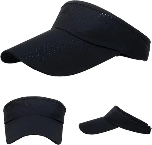 Vista 2 de Visera para mujer, visera clásica de bobina sólida, visera de golf con visera de bobina para correr y tenis