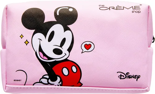 Vista 2 de The Crème Shop Bolsa de viaje rosa – Bolsa de cosméticos inspirada en personajes para maquillaje, artículos de tocador y artículos esenciales