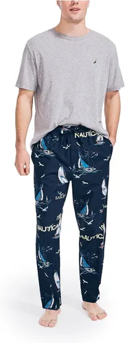 Vista 2 de Nautica mens Soft Woven 100% Cotton Elastic Waistband Sleep Pajama Pant