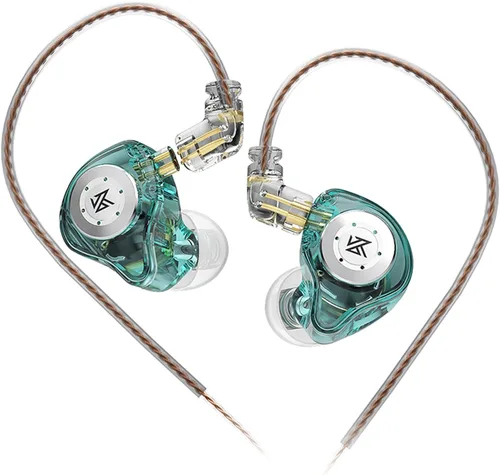 Vista 47 de KZ Castor - Auriculares intrauditivos, sonido de graves mejorado HiFi, IEMs aislantes de ruido ajustables, auriculares con cable de doble