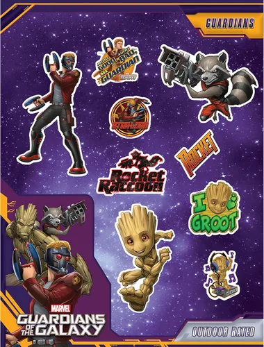 Vista 13 de Marvel Guardianes de la Galaxia Groot Calcomanías – Juego de 3 calcomanías de vinilo para coche, laptop, computadora, monopatín, calcomanías