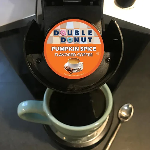 Vista 109 de Double Donut Coffee Cápsulas de Café Half Caff, Cápsulas de Café de Media Cafeína de Porción Individual para Cafeteras Keurig K Cup, Tostado Medio