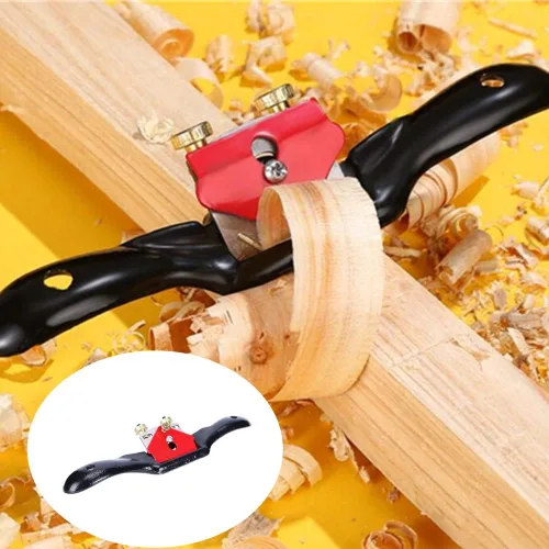 Vista 4 de ATPCOOK - Plano de radios ajustables de 10 pulgadas con base plana, hoja de metal para madera, herramienta de mano para carpintería
