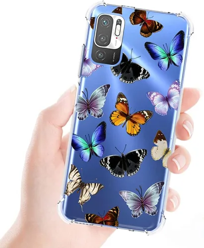 Vista 6 de Funda de teléfono para Redmi Note 10 5G/Poco M3 Pro/Redmi Note 10T 5G M2103K19G Funda para niñas y mujeres, funda protectora transparente de TPU
