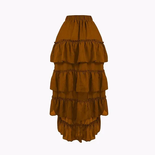 Vista 2 de PHOACE Falda pirata steampunk para mujer, faldas renacentistas