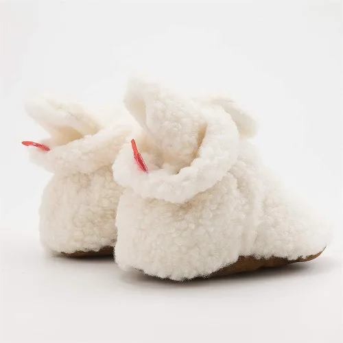 Vista 4 de Bellocasa Botines de forro polar para bebés, niños y niñas, pantuflas antideslizantes con agarre suave, zapatos de calcetín para recién nacidos