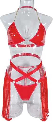Vista 6 de IMEKIS Conjunto de camiseta brillante con parte inferior para mujer, festivales de música, disfraz de Halloween, cosplay, ropa sexy de baile y club