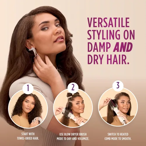 Vista 2 de Shark HT212 SmoothStyle - Peine térmico + cepillo secador con bolsa de almacenamiento resistente al calor, modo dual, para todo tipo de cabello, seda