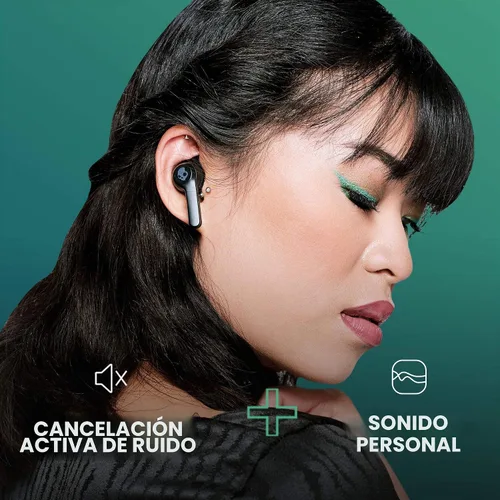 Vista 4 de Skullcandy Indy ANC - Auriculares intraurales inalámbricos verdaderos con cancelación de ruido, batería de 32 horas, micrófono, funciona con Gris