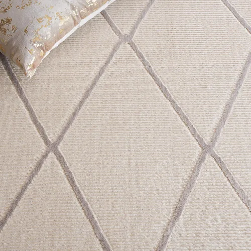 Vista 6 de SAFAVIEH - Alfombra de colección Revive, 9' x 12', beige, diseño enrejado, no se desprende y de fácil cuidado, ideal para áreas de alto tráfico