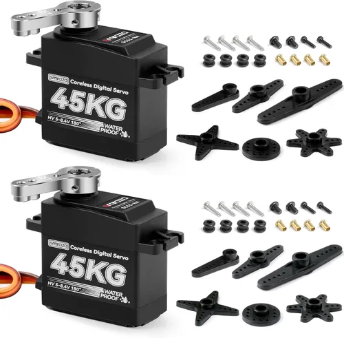 Vista 9 de Servomotor sin núcleo de 99.2 lbs de dirección de alto torque: Smraza 8.4V Servo Digital de acero inoxidable servo impermeable para RC escala 1/10