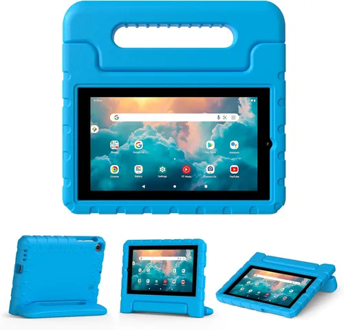 Vista 10 de Funda para tablet Walmart Onn de 7 pulgadas Gen 4 2024 Modelo: 100135924, peso ligero, a prueba de golpes, duradero, con soporte de mango Negro