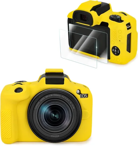 Vista 9 de VOVMOEYA Compatible con Canon EOS R50 - Kit de accesorios para funda de cámara [con 2 películas LCD templadas], funda protectora de cámara