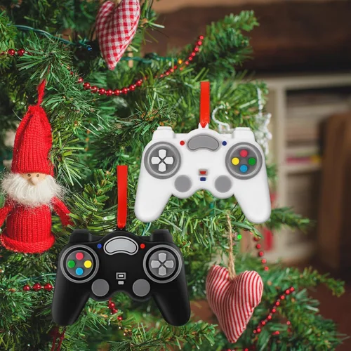 Vista 5 de 2025 Adornos de Navidad de videojuegos Adornos personalizados de controlador de videojuegos para amantes de los juegos, adorno de árbol de Navidad
