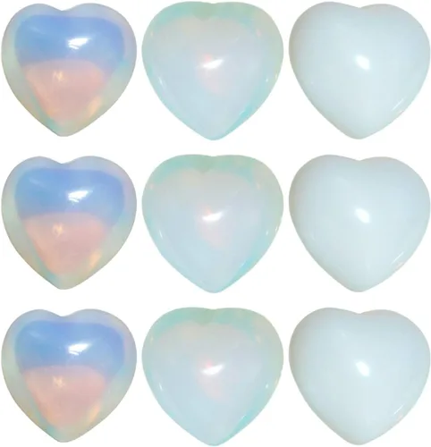 Vista 7 de TUMBEELLUWA Piedras curativas talladas en forma de corazón soplo de cristal para chacras y reiki, paquete de 15, cuarzo rosa, 0.5 pulgadas