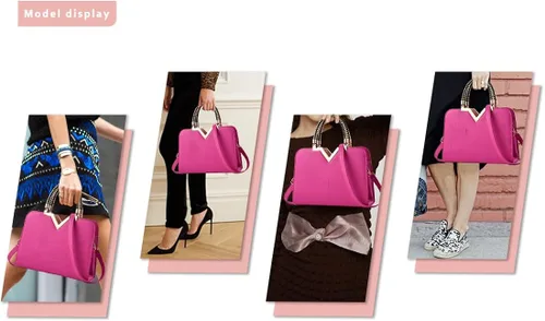 Vista 6 de JHVYF Monederos para mujer, bolsos de mano de moda para mujer, bolsos de mano de piel sintética con asa superior