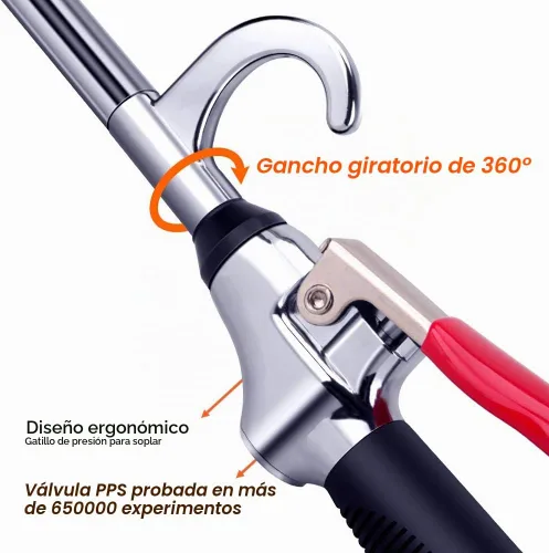 Vista 4 de Pistola de aire potente de alto volumen, boquilla extensible del flujo