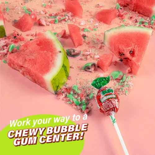Vista 7 de Colombina Bon Bon Bum - Paletas con centro de goma de mascar, sabor a sandía, envueltas individualmente, ideales para recuerdos de fiesta y regalos