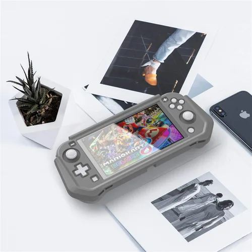Vista 7 de iNOTOGG Compatible with Nintendo Switch Lite, Gray, Ergonomic Design Protective Case with Anti-Scratch Material, Includes Wet and Dry Wipes for