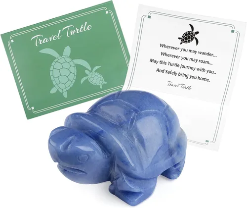 Vista 9 de QINJIEJIE Figuras de tortuga de viaje de cristal de amatista, cristales curativos, el mejor regalo de viaje para mujeres, hombres, viajeros, amantes