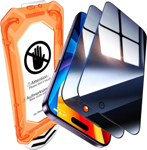Vista 14 de UniqueMe - Protector de pantalla con filtro de privacidad para iPhone 12 Pro Max - [Resistente a roturas de grado militar y dureza 9H+] Protector