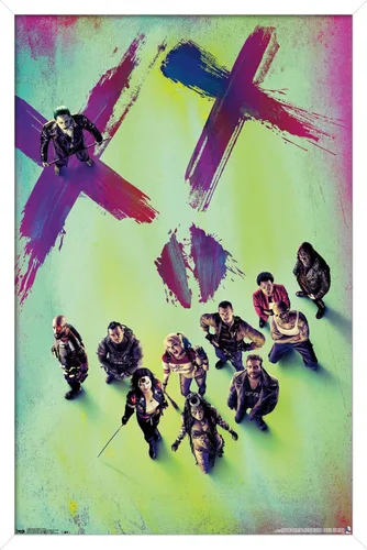 Vista 14 de Trends International - Póster de película de DC Comics - Escuadrón Suicida - Teaser, 14.725 x 22.375 in, versión enmarcada de Barnwood Versión