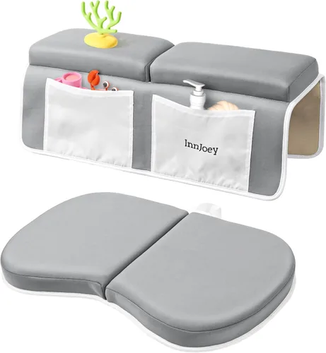 Vista 9 de Juego de rodilleras y coderas de baño, 1.6 pulgadas de grosor, secado rápido, almohadilla de rodillas para bañera con almacenamiento de accesorios