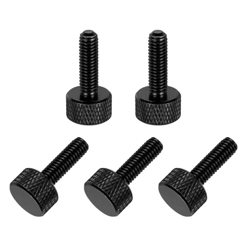 Vista 72 de MECCANIXITY 5 piezas M6x14mm Tornillos de pulgar estriado de cabeza plana, pernos de rosca completa de aleación de aluminio sólido para carcasas