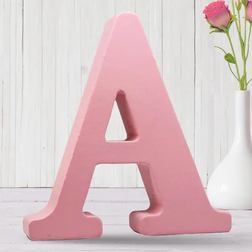 Vista 9 de AOCEAN Letras de madera rosa de 8 pulgadas, letras de madera sin terminar para decoración de pared, letras decorativas de pie, tablero