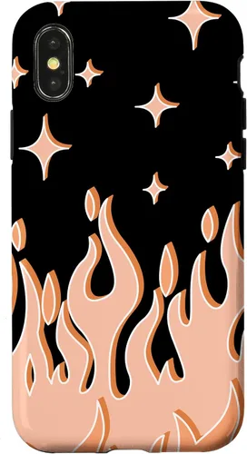 Vista 5 de Funda Gótica Pastel para iPhone 16 con diseño de llama naranja